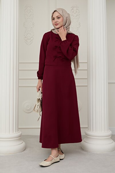 InStyle Стрічка Детальна спідниця бордового кольору