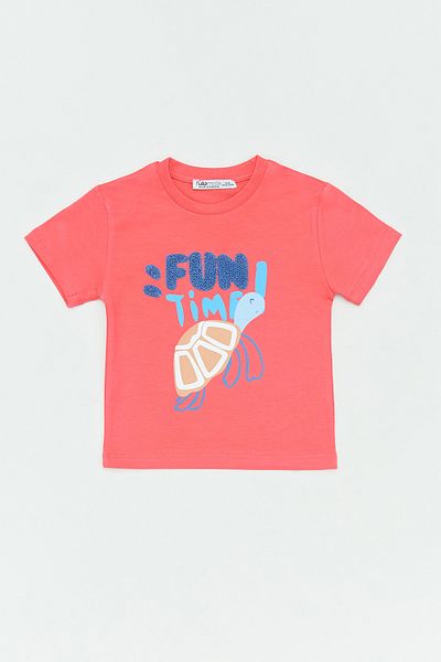 Fulla Moda Fun Embroidered Crew Neck Boy's T-Shirt