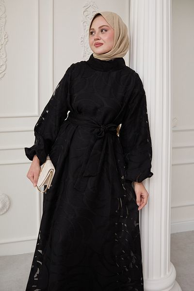 InStyle Μαύρο φόρεμα από τούλι με μπαλόνι