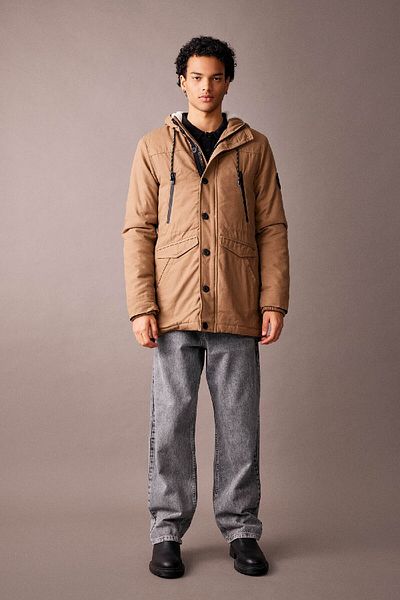 DeFacto Kapucnis Slim Fit plüss bélésű kabát - cipzárral és zsebekkel, R6780az23wn