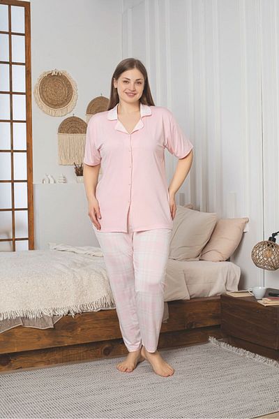 Asel Σετ πιτζάμες από μπαμπού Lycra με κουμπιά