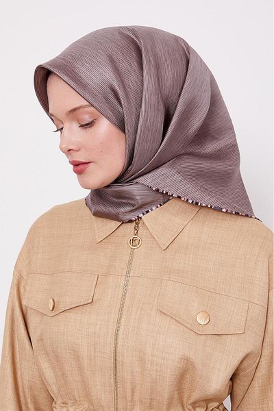 Levidor Μεταξωτό μαντίλι Cappuccino ριγέ Twill