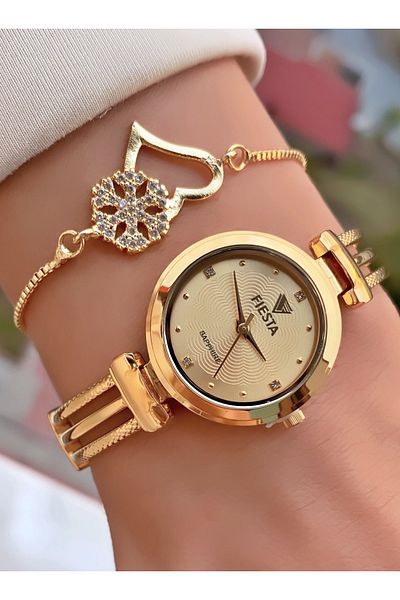 Fiesta Gold Yellow Steel Cord Wrist Watch - Bracelet