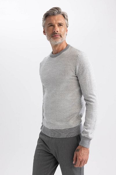 DeFacto Standard Fit Regular Cut Crew Neck Knitwear Sweater X5159Az23Wn