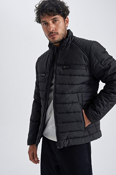 DeFacto Slim Fit Stand Collar Puffer Jacket with Zipper Pockets A1312Ax23Wn