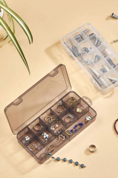 ODTA 12 Compartment Covered Jewelry-Buckle-Accessories-Hardware-Screw Organizer Organizer