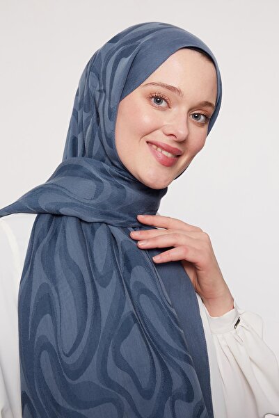 Levidor Model abstract albastru denim șal Grazia