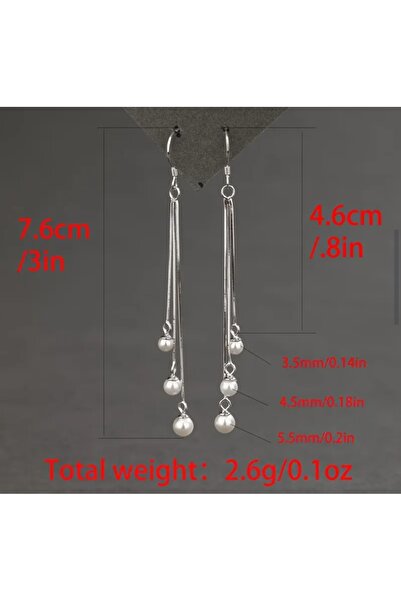 TakıConcept İnci Detaylı Püskül Zincir Küpe, Kadın Küpe, Uzun Küpe