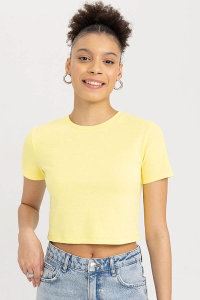 DeFacto Cool Fitted Rib Basic pevné tričko s krátkým rukávem T9631Az23Sm