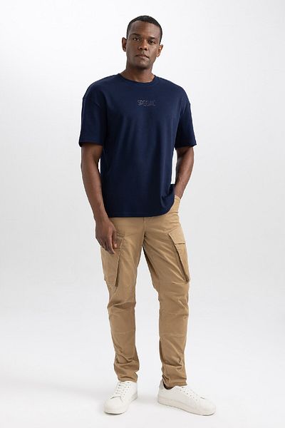DeFacto Comfortable Fit Crew Neck Printed T-Shirt - Heavy Fabric, Short Sleeve A6394Ax23Au