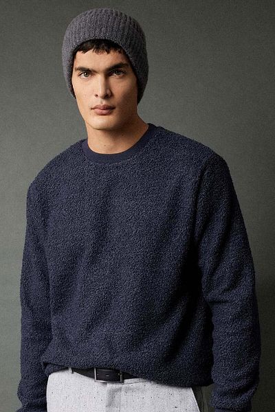DeFacto Φούτερ με κανονική εφαρμογή Crew Neck Basic απλό βελούδινο φούτερ A6818ax23wn
