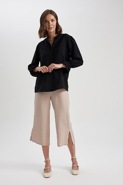 DeFacto Λινό με φαρδύ πόδι και ψηλόμεσο look Capri - A8126ax23sm