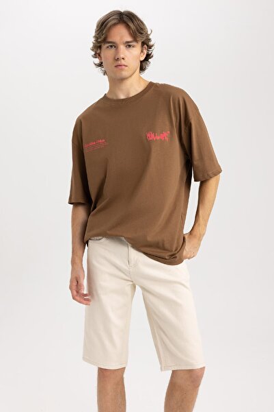 DeFacto Slim Fit Στενή Εφαρμογή Κανονική μέση Skinny Leg Τζιν βερμούδα B0380ax23hs