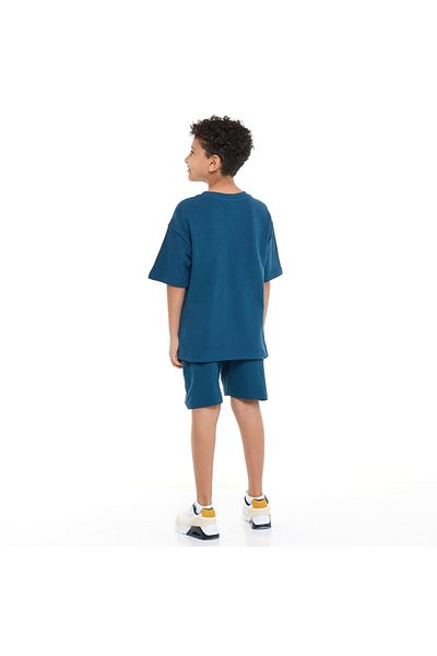 Victor and Jane Boys' Cord Set – Navy T-Shirt and Shorts Outfit
