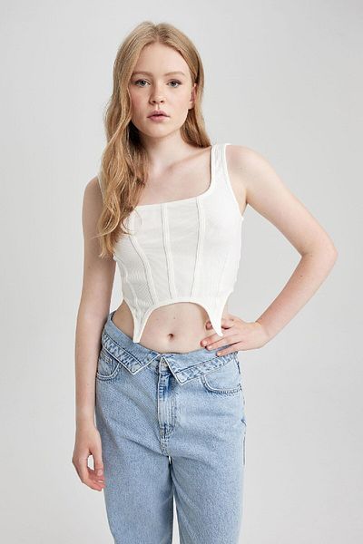 DeFacto Coool Fitted Corset Look Rabbed Camisole Athlete A8762ax23sm