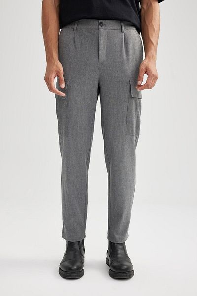 DeFacto Cargo Pocket and Elastic Waist Jogger Pants - All Direction Stretching, Straight Leg A8019Ax23Au