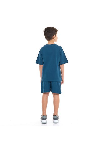 Victor and Jane Boys' Cord Set – Navy T-Shirt and Shorts Set