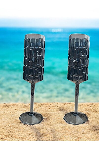 GastroPlast 2 ADET 180 ML  POLİKARBON PLASTİK FÜME FLÜT BARDAK ( CAM DEĞİLDİR )