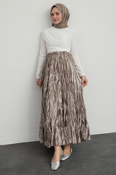 InStyle Fusta din nurcă din satin perlat