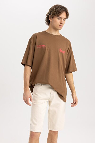 DeFacto Slim Fit Στενή Εφαρμογή Κανονική μέση Skinny Leg Τζιν βερμούδα B0380ax23hs