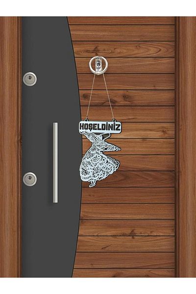 Ümra lazer Decupat cu laser din lemn Ornament pentru ușă de bun venit Ornament decorativ pentru ușă Ornament pentru ușă Ornament pentru ușă albă