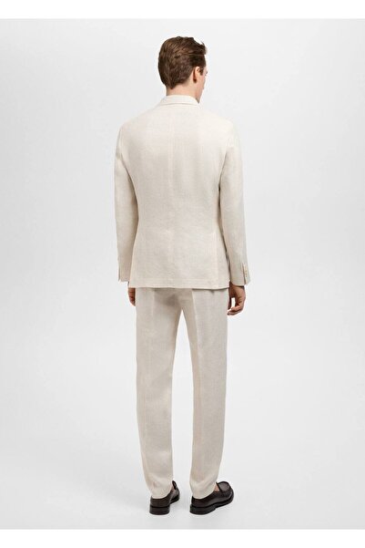 MANGO Man Amerikan takım elbise %100 keten slim fit