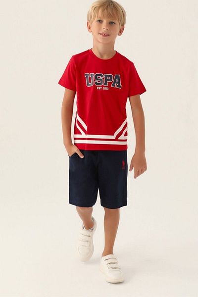 U.S. Polo Assn. Bermude pentru băiat cu mânecă scurtă din bumbac Dolce