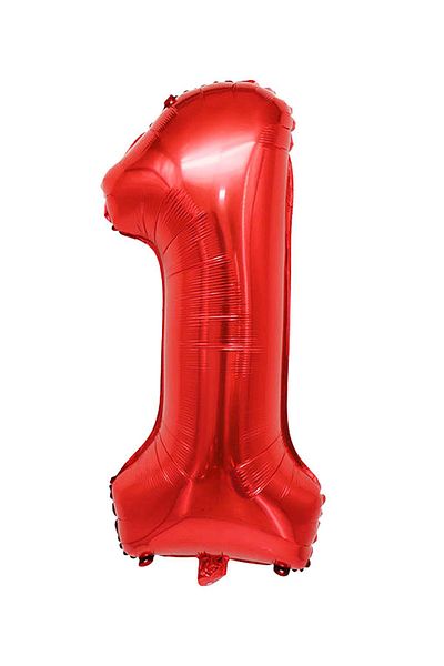 Patladı Gitti 1 Number Red Foil Balloon 34 Inch 76-82 cm