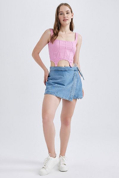 DeFacto Coool Fitted Corset Look Rabbed Camisole Athlete A8762ax23sm