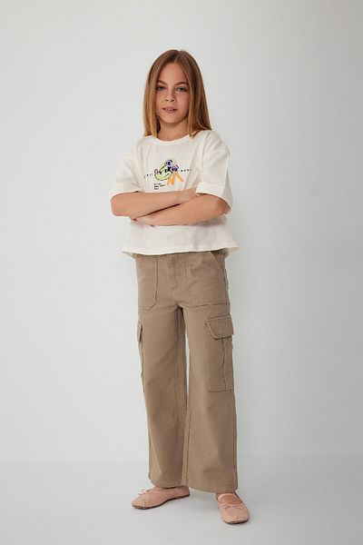 DeFacto Girls Wide Leg Cargo Wide Wide Leg Cotton Pants B5043A824Sp