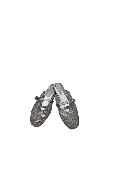 aayak&kabımofficial Silver Mesh Women's Slippers – Comfortable Model to Complete Summer Elegance