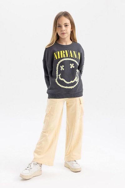 DeFacto Girls - Elastic Waist, Wide Leg Sweatpants B2550A823Wn