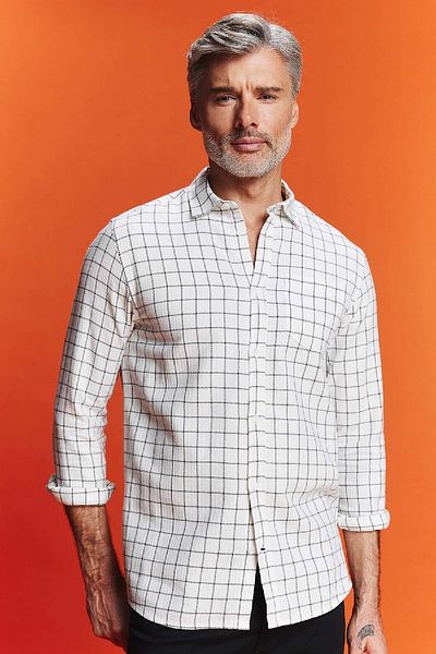 DeFacto Regular Fit Square Patterned Long Sleeve Shirt B1877ax23au