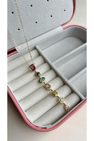 Enfes Takı Exclusive Design 7 Elements Y Necklace (in 14 K Colours)