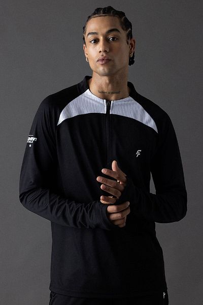 DeFacto Heavy Fabric - Stand Collar Zip Printed Sports Sweatshirt B5026Ax24Sp