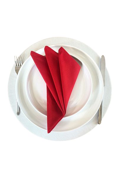 Kotonia Home Set of 10 Kotonia Home Table Napkins - 45x45 cm, Damask Satin DeLux, 100% cotton, Red