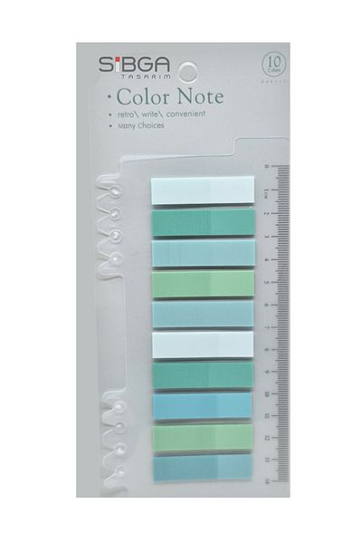 sibga tasarım Transparent Color Bookmark with Sticker Note Paper and 200 Sheets