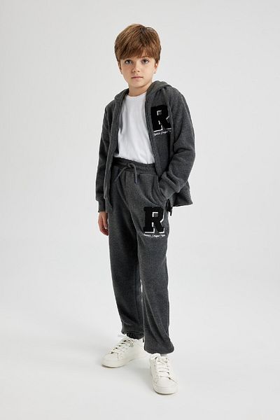 DeFacto Boy's Fleece Jogger Sweatpants - Lace-Up Waist, Elastic Leg, Pockets B2949A823Wn