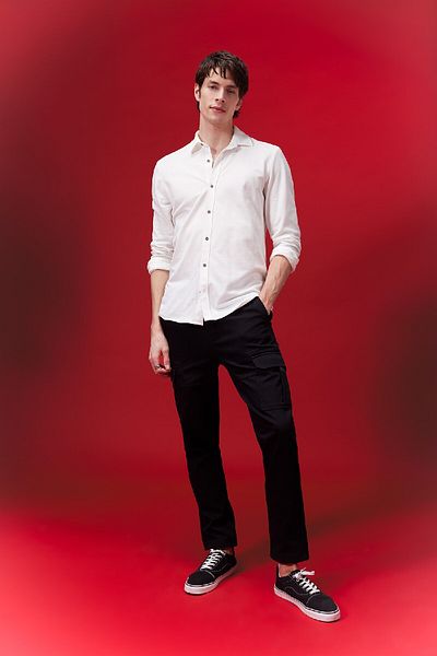 DeFacto Koszula z długim rękawem Regular Fit Basic Plain B2896ax24sp