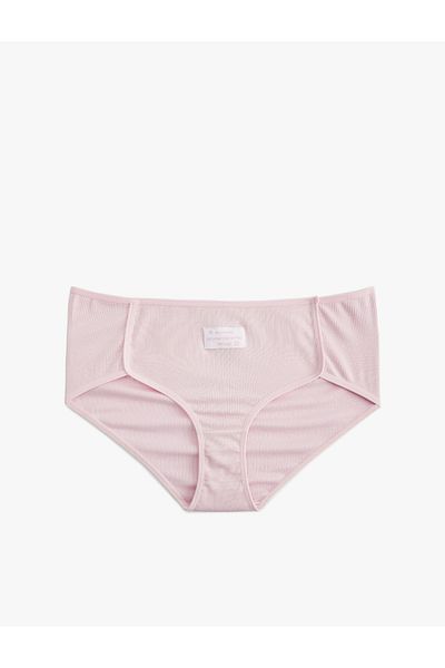 Koton New Season Label Detail Ribbed High Waist Hipster Women's Panties