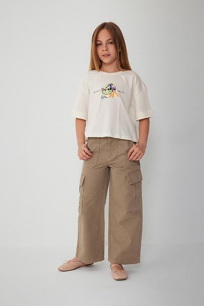 DeFacto Girls Wide Leg Cargo Wide Wide Leg Cotton Pants B5043A824Sp