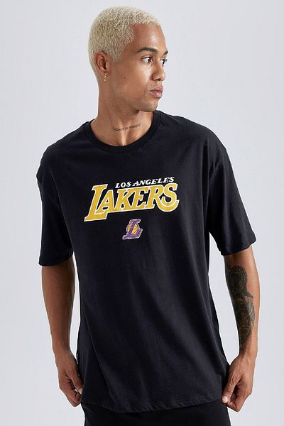 DeFacto Los Angeles Lakers Nba Oversize T-Shirt - Crew Neck, Short Sleeve T7062Az23Au