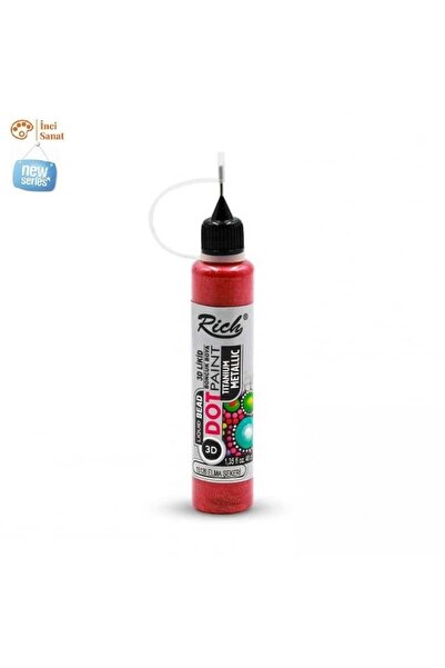 İNCİ TUVAL 3D Likit Boncuk Boya Elma Şekeri Titanium Metalik Üç Boyutlu 40cc