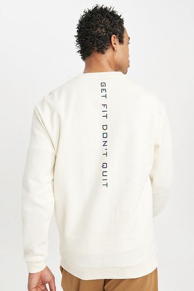 DeFacto Fit Standard Fit Crew λαιμόκοψη με στάμπα αθλητική φούτερ με τσέπες B4773ax24sp