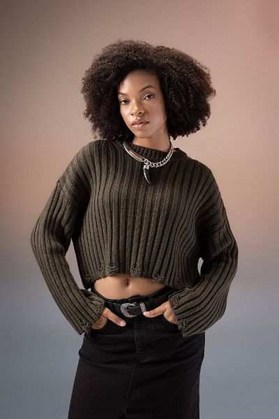 DeFacto Regular Fit Crew Neck Knitwear Sweater A8151Ax23Wn