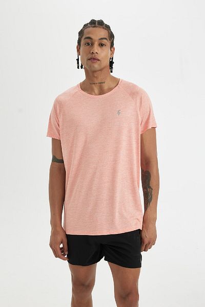DeFacto Bedrucktes Sport-T-Shirt mit Rundhalsausschnitt – schwerer Stoff, kurze Ärmel B5150ax24sp