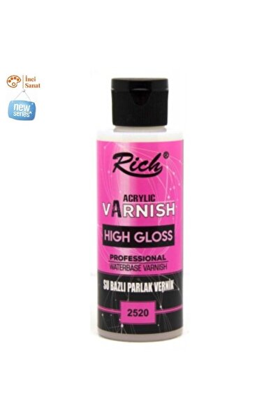İNCİ TUVAL Parlak Vernik Su Bazlı Akrilik Varnish High Gloss 120ml
