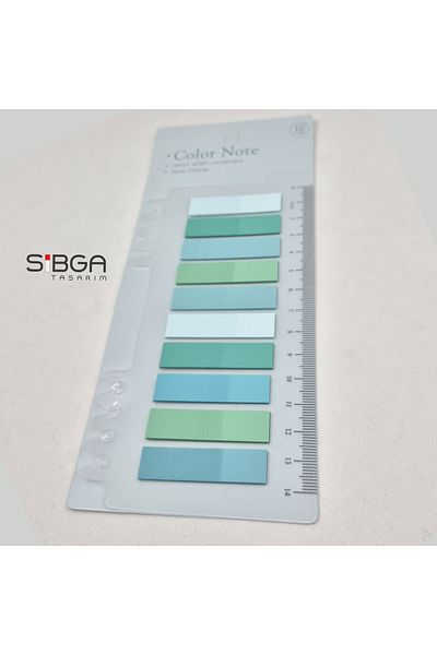 sibga tasarım Transparent Color Bookmark with Sticker Note Paper and 200 Sheets