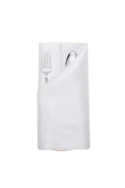 Kotonia Home Set Of 10 Table Napkins - 45x45 Cm, Damask Satin Delux, 100% Cotton, White