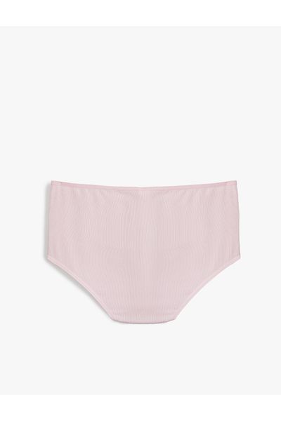 Koton New Season Label Detail Ribbed High Waist Hipster Women's Panties